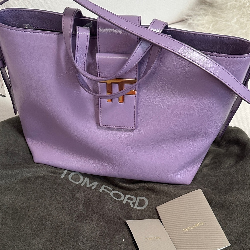 Tom Ford Purple Tote with Gold Detail